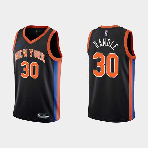 Mens New York Knicks #30 Julius Randle Black City Edition Stitched Basketball Jersey Dzhi->new york knicks->NBA Jersey